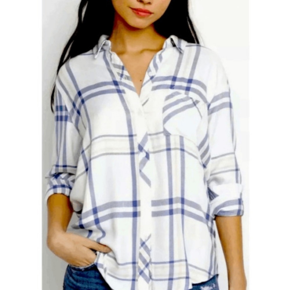 Rails Hunter Indigo Powder Blush Button Up, Size L